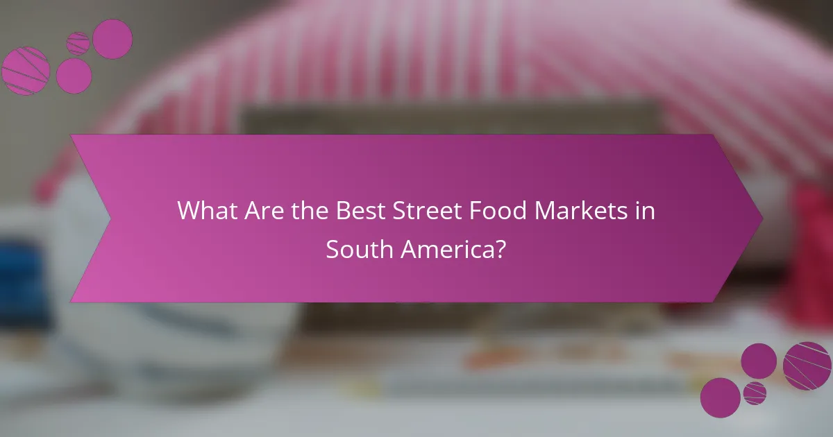 What Are the Best Street Food Markets in South America?